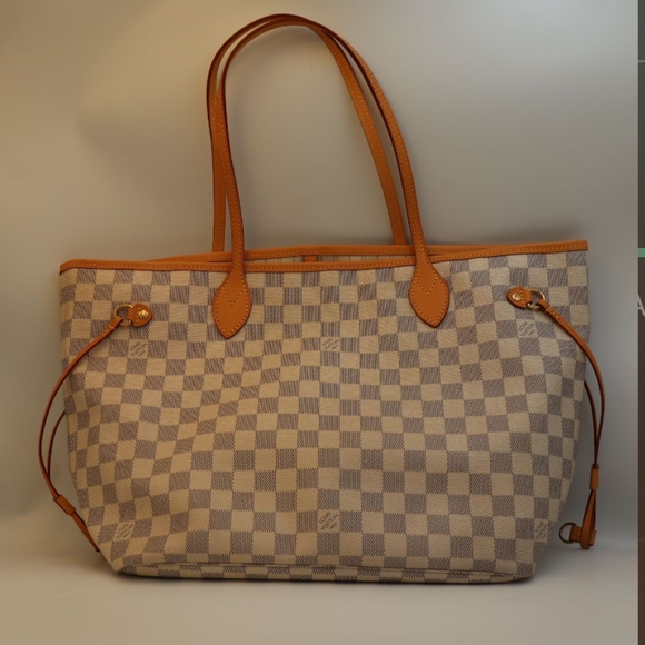 Louis Vuitton Damier Azur Neverfull MM Tote Bag - Picture 1 of 6